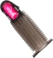 Vibrating Penis Sleeve Cock Sleeve Enlarge Extender Penis Rings Reusable Penis Sleeve Ribbed Lengthen Thicken Harden for Adult Men Couples Sex Toy