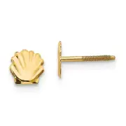 Real 14kt Yellow Gold Madi K Shell Post Earrings