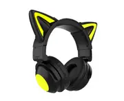E36 Luminous Cat Ear Shape Wireless Bluetooth Earphone Colorful LED Head-mounted Wireless Computer Headset for Computer Notebook