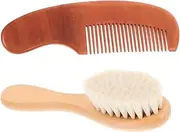 Baby Grooming Kit Comb Brush Set Wooden Comb Sensitive Scalp Care Baby Bath