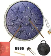 Steel Tongue Drum 15 Notes 14 Inches Handpan Drum Percussion for Meditation.....