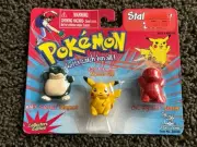 Vtg 90s Pokemon Stationery Set Clip Magnet Eraser 1999 Pikachu Snorlax Squirtle