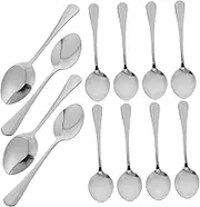 Homoyoyo 12pcs Stainless Steel Rice Spoon Ergonomic Multi Purpose Kitchen Utensils for Dessert and Stick Easy to Clean Comfortable Grip