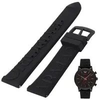 在飛比找Yahoo!奇摩拍賣優惠-阿瑪尼男款錶帶運動硅膠手錶帶黑色針扣AR11024 1970