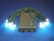 1 STRING - Holiday LIGHTS - 20 battery power LEDs - super bright white LEDs