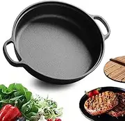 14" Cast Iron Wok, Cast Iron Skillet with Lid, Non Stick Kitchen Wok Pan Skillet with Dual Large Handles, Suitable for Induction, Ceramic, Electric, and Gas Cooktops