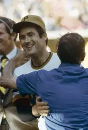 World Series Pittsburgh Pirates Steve Blass victorious hugging his- Old Photo