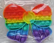 Mult-Color Rainbow Bow Sensory Fidget Stress Relif Popping Toy 5 X 6