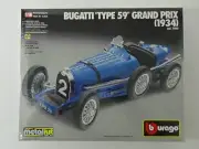 New Bburago Bugatti "Type 59" Grand Prix (1934) Kit No. 7005 1/18 Scale Sealed