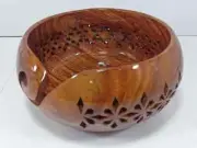 Beautiful Handmade Wool Ball Holder Knitting Bowl Crochet Wooden Yarn Bowl Gift