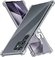 [USTIYA] Case for Samsung Galaxy S24 Ultra Case Clear TPU Four Corners Cover Transparent Soft