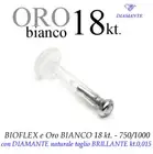 Piercing Bioflex Labret Tragus Diamond Kt. 0,015 White Gold 18kt.