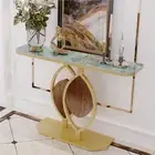 Artistic Stone Console Table Entryway Hallway Lamp Light Flower Ornaments Table
