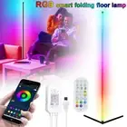 156cm RGB Colour Changing LED Corner Floor Lamp Minimalist Mood Light Tall black