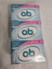 6 New Boxes O.B. Regular Tampons 18 Count Each Box