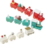 OATIPHO 24pcs Set Xmas Model Train Set with Mini Snowman Ornaments DIY Snow Globe Figurines for Holiday Decorations for Christmas Table Displays and Festive Decor