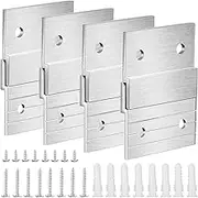 8 Pcs 2 Inch French Cleat Picture Hanger Heavy Duty Aluminum Z Bar Clips Hanger with Screws Picture Hanging Kit Mirror Mounting Hardware Interlocking Mounting Brackets for Wall Shelf Artwork Frame