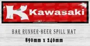 BAR RUNNER Aussie Beer Spill Mat (890mm X 240mm) Kawasaki Man Cave Pub Rubber