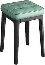 Vanity Stool, Bedroom Vanity Chair Upholstered Seat, Desk Stool Piano Bench Soft Cushioned Stool, 18.1”Height Vanity Bench Makeup Bench, Makeup Stool Capacity 300lb(Light Green)