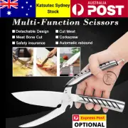 Kitchen Scissors Knife Shears Meat Fish Chicken Bone Bottle Open Stainless AU