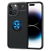 Protective Phone Case for iPhone 15 Pro Max ,Rotary Ring Holder Kickstand Soft TPU Cover/Blue