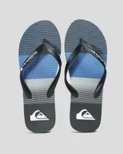 [Quiksilver] Quiksilver Men's Molokai Stripe Flip Flops Slippers in Black Size 4 4 Black