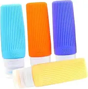 4pcs Portable Travel Bottles Refillable Toiletry Containers Leak Travel Bottles for Shampoo and Conditioner for Frequent Travelers and Backpackers