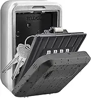 BenRich Key Safe Wall Mounted, Heavy Duty Key Lock Box, 4 Digit Combination Key Storage Box, Aluminum Alloy Resettable Key Safe for Home, Front Door Gate, Elderly, Carers, Realtors, Car Keys