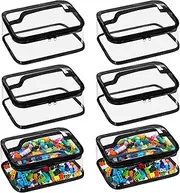 6 Packs Clear PVC Toy Storage Bags Toiletry Bags Waterproof Kids Zippered Toy Organizing Bags for Building Blocks Puzzle Stationery
