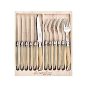 12pc Cutlery Set - Made in France - Light Horn