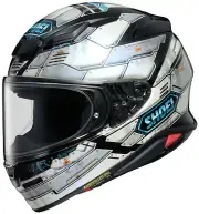 Shoei RF-1400 Fortress Helmet Black/White/Blue XLG 0101-1706-07