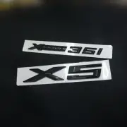 1x XDrive 35i + 1x Big X5 Black Glossy Plastic Badge Sticker Emblem Turbo N55 3D (for: Renault)