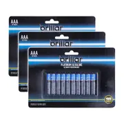 30x Brillar Multi-Pack AAA LR03 1.5v Battery Platinum Alkaline Batteries Blue