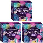 3PK Craft Maker Create Your Own Paint Pour Rocks DIY Creative Art Activity Kit