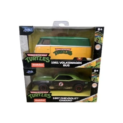 Jada TMNT 1961 Volkswagen Bus & TMNT 1967 Chevrolet Camaro 1:32 Hollywood Rides