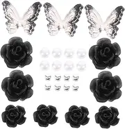 DRESSOOS 2 Sets Nail Charms Elegant Nail Art Gems for Manicure Decor for Home Salon Use Eye Catching Accessories