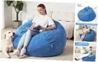 Bean Bag Chair: Teardrop Bean Bags with Memory Foam Filled, Compact Large Blue