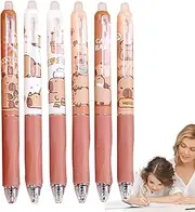 Cute Capybara Gel Pens Set, Retractable 0.5mm Gel Roller Pens, Fun Stationery for School, Class Rewards, Women, Girls, Boys, and Writers 5.71 Inches