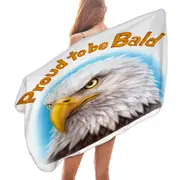 Funny Mens Design Proud to be Bald Eagle Microfiber Beach Towel