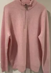 Vineyard Vines Cat Cay Cashmere Quarter-Zip Sweater Flamingo Pink Men’s XL $298