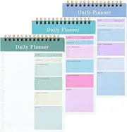 MSTONAL Set of 3 To Do List Notepad, 52 Sheets Undated Daily Planner 2024, 5.2"x7.8" To Do List Notebook, Daily Checklist for School/Office Supplies