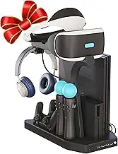 Skywin PSVR Charging Display Stand - Showcase, Cool, Charge, and Display Your PS4 VR - Playstation 4 Vertical Stand, Fan, Controller Charger and Hub