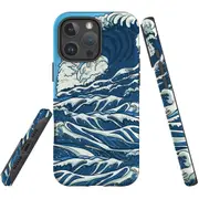 For iPhone 16 Pro Max Case Protective MagSafe Compatible Cover Japanese Wave