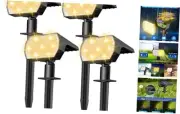 Solar Lights Outdoor Waterproof IP68, 56 LED 3 Lighting 4 Pack Warm White