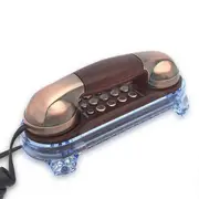 NEW Landline Wired Telephone Retro Desktop Corded Phone Handset Wall Mounted House Phones Home Office reddish bronze