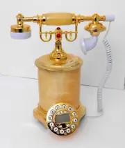 Retro style push button dial desk telephone (onyx) / Home decorative