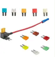 Micro2 ADD Circuit Blade Style Fuse Adapter Cable Add-A-Circuit Fuse Holder FUSETAP TAP with 7 Fuses Set 5, 7.5, 10, 15, 20, 25 & 30 AMPS - Micro2 Size