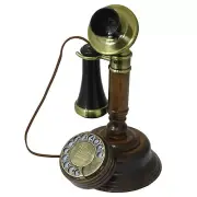Opis 1921 Cable C: The Wood Candlestick Retro Telephone/Antique Phone/Old Pho...