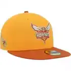 Charlotte Hornets Hat Gold Orange Rustic Belt New Era 59Fifty Fitted Size 7 1/2