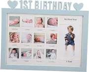 KOMBIUDA Baby Photo Frame 1st Birthday Commemorative 12 Month Milestone Desktop Adornment